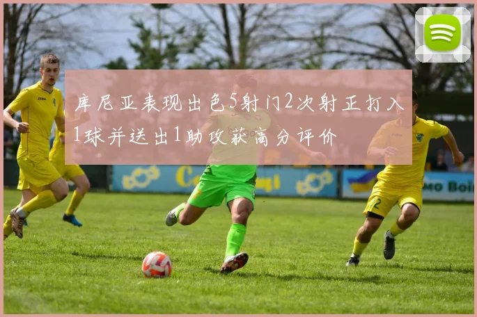 库尼亚表现出色5射门2次射正打入1球并送出1助攻获高分评价